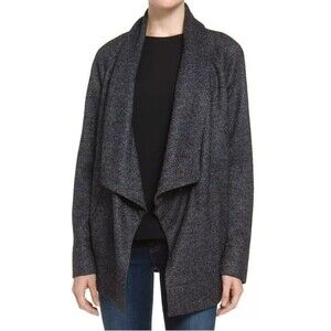 Theory Clarania Wimborne draped shawl collar wool cardigan sweater large